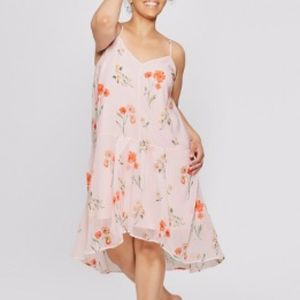 Who What Wear Floral Print Flutter Slip Dress